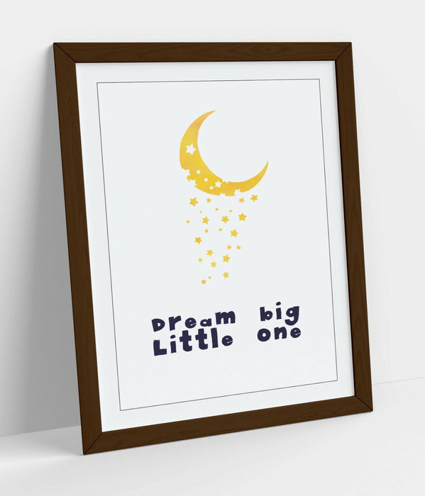 "DREAM BIG LITTLE ONE" WATERCOLOUR NURSERY QUOTE -FRAMED WALL ART PICTURE PRINT
