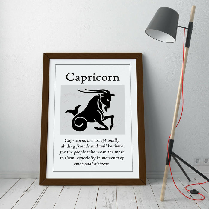 CAPRICORN STAR SIGN ZODIAC ASTOLOGY QUOTE SLOGAN -FRAMED WALL ART PICTURE PRINT