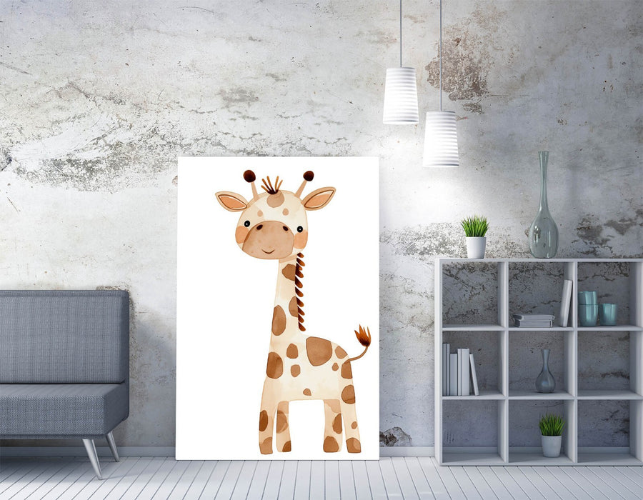 Giraffe Kids Wall Art – Cute Giraffe Print Canvas for Kids Bedroom Decor
