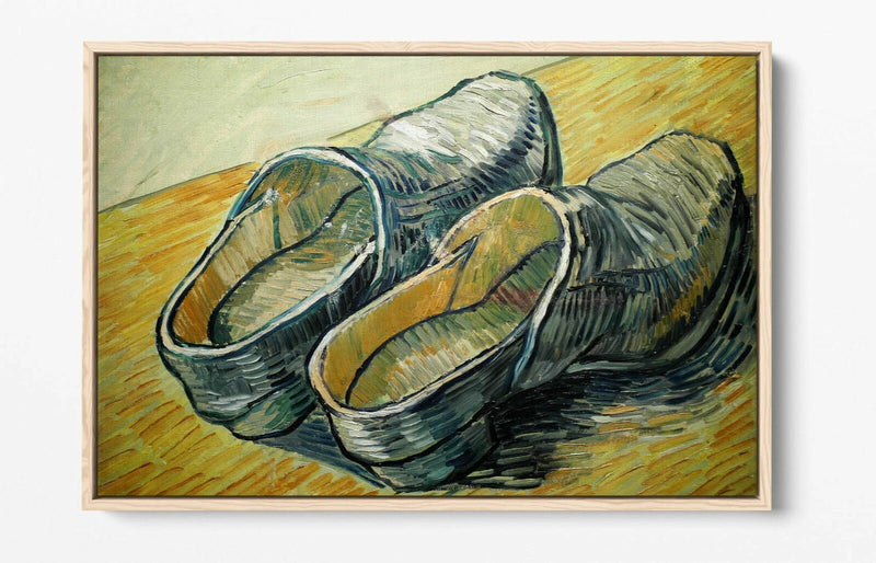 Van Gogh Canvas Art - Handmade Canvas Print | Wooden Shoes Painting, Float Effect Frame