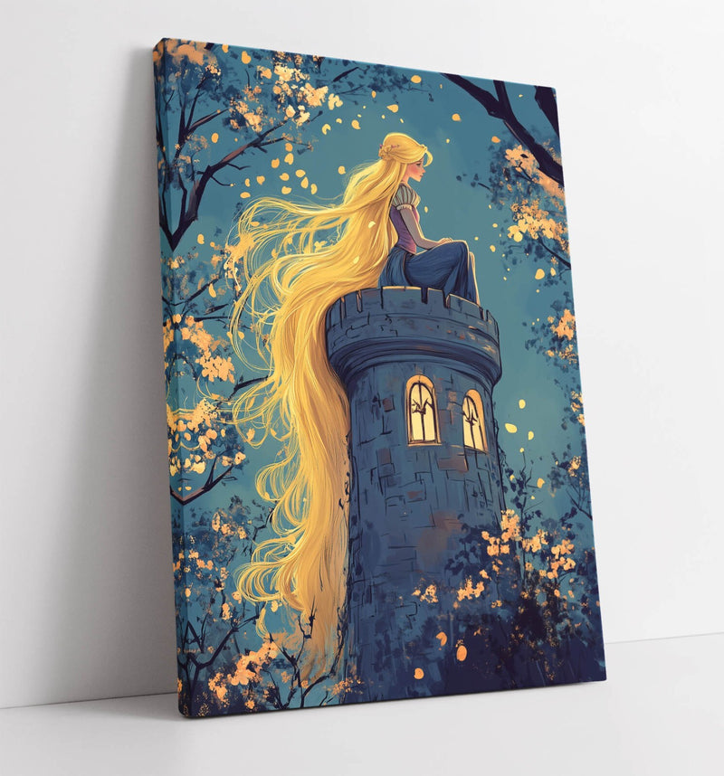 Rapunzel Canvas Art - Handmade UK Wall Art | Long Hair Tower Artwork Print