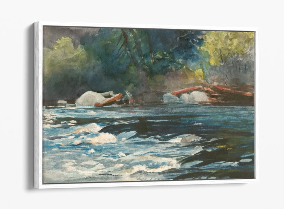 Canvas Wall Art - Winslow Homer The Rapids Hudson River Float Effect Print