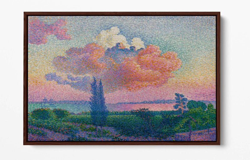 Float Effect Canvas Art - Pink Cloud Artwork on Handmade MDF Frame Canvas Print
