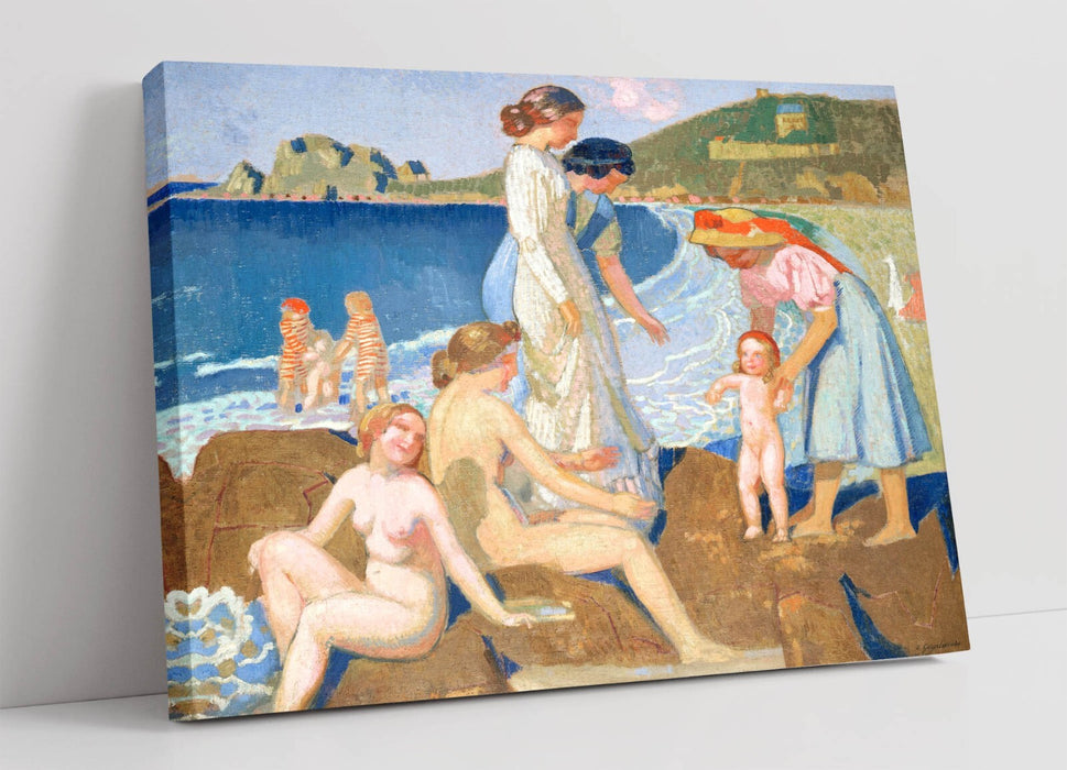 Canvas Wall Art - Maurice Denis Bathers In Perros Print | Handmade UK Canvas Art