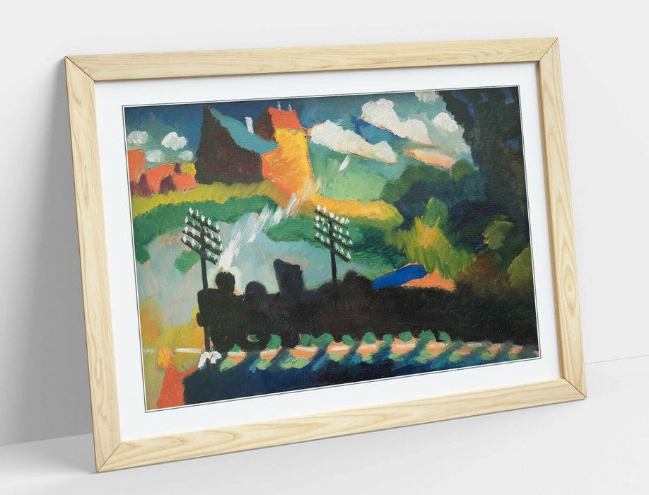 WASSILY KANDINSKY, RAILROAD AT MURNAU -FRAMED WALL ART PICTURE PRINT ARTWORK