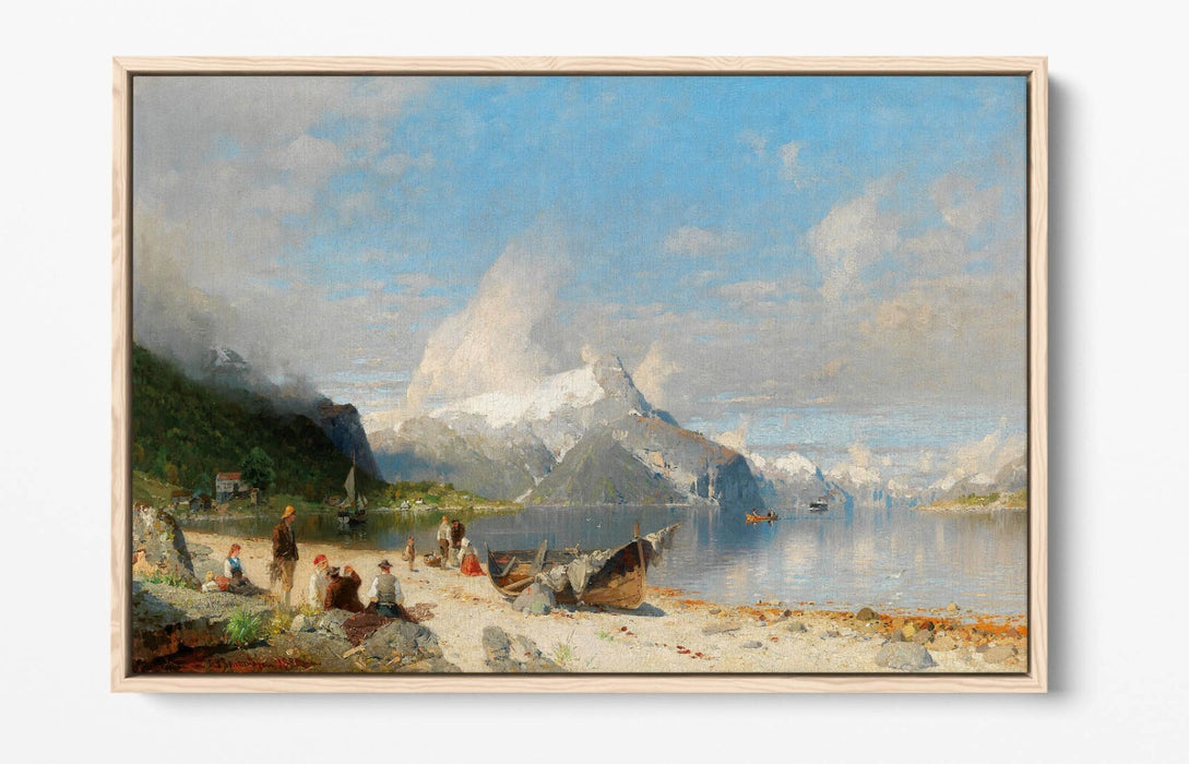 GEORG ANTON RASMUSSEN, A SUMMER DAY -FLOAT EFFECT CANVAS WALL ART PRINT