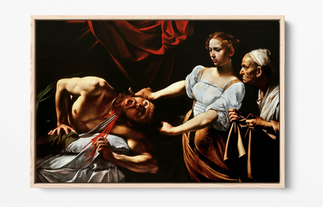 CARAVAGGIO, JUDITH BEHEADING HOLOFERNES -FLOAT EFFECT CANVAS WALL ART PRINT