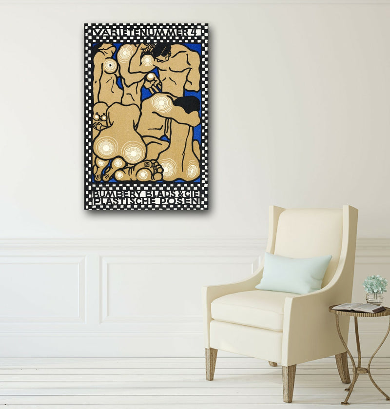 Vintage Canvas Wall Art – Handmade Framed Canvas Print by Moriz Jung Artwork