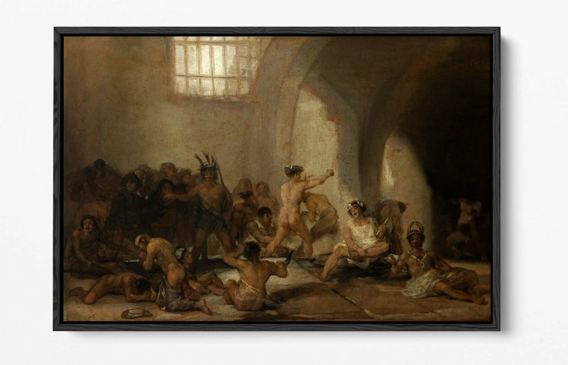 Float Effect Canvas Art – Francisco Goya Madhouse Print on Custom MDF Frame