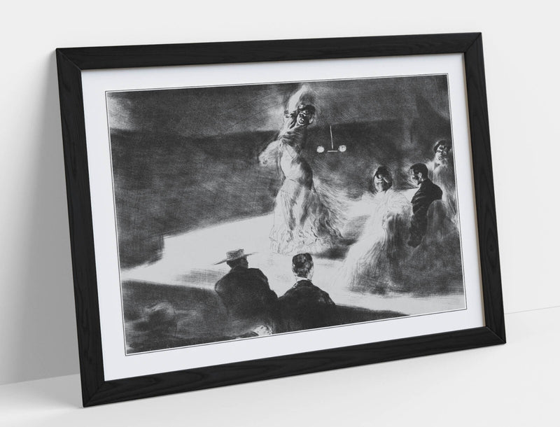 Framed Wall Art - Spanish Dancer Poster Handmade Print With Woodgrain Frame