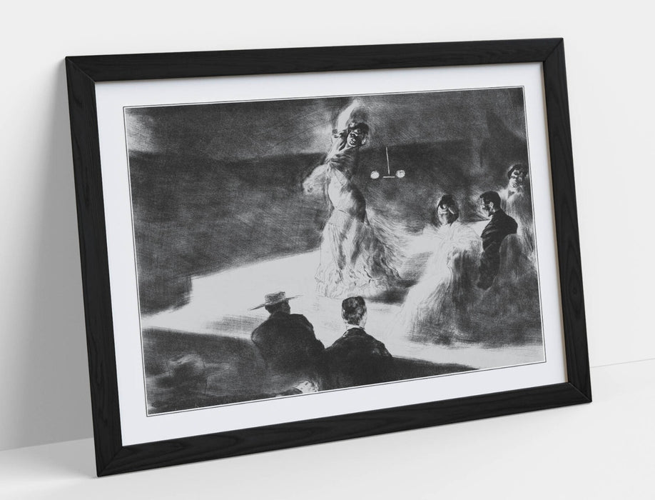 Framed Wall Art - Spanish Dancer Poster Handmade Print With Woodgrain Frame