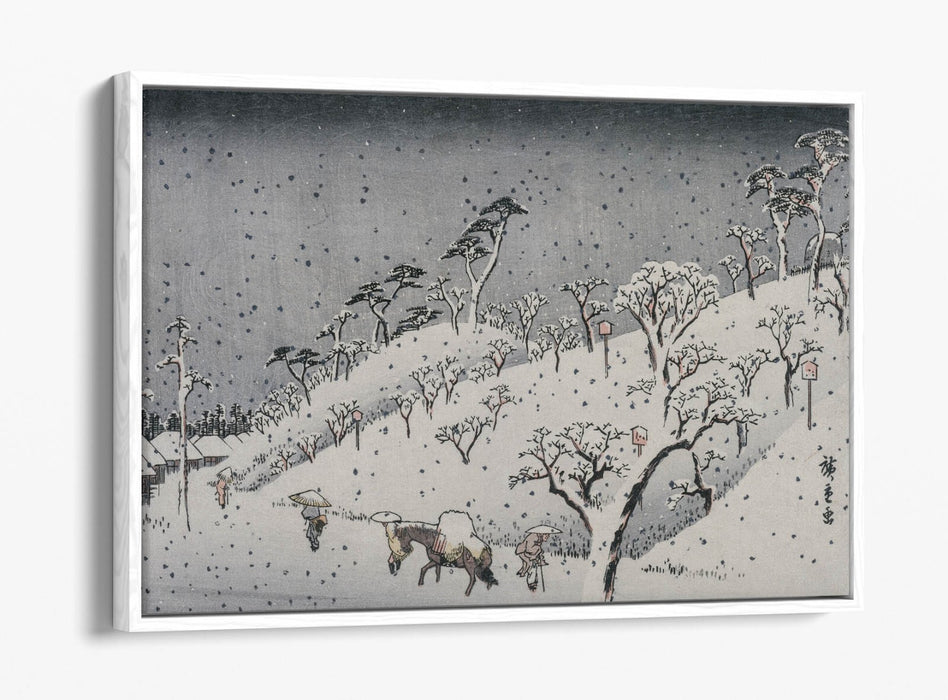 Float Effect Canvas - Utagawa Hiroshige Evening Snow At Asuka Hill Art Print