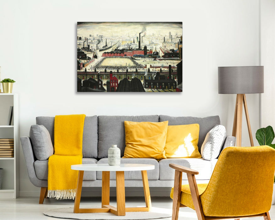 The Football Match CANVAS WALL ART PRINT ARTWORK PAINTING FRAMED LS Lowry Style