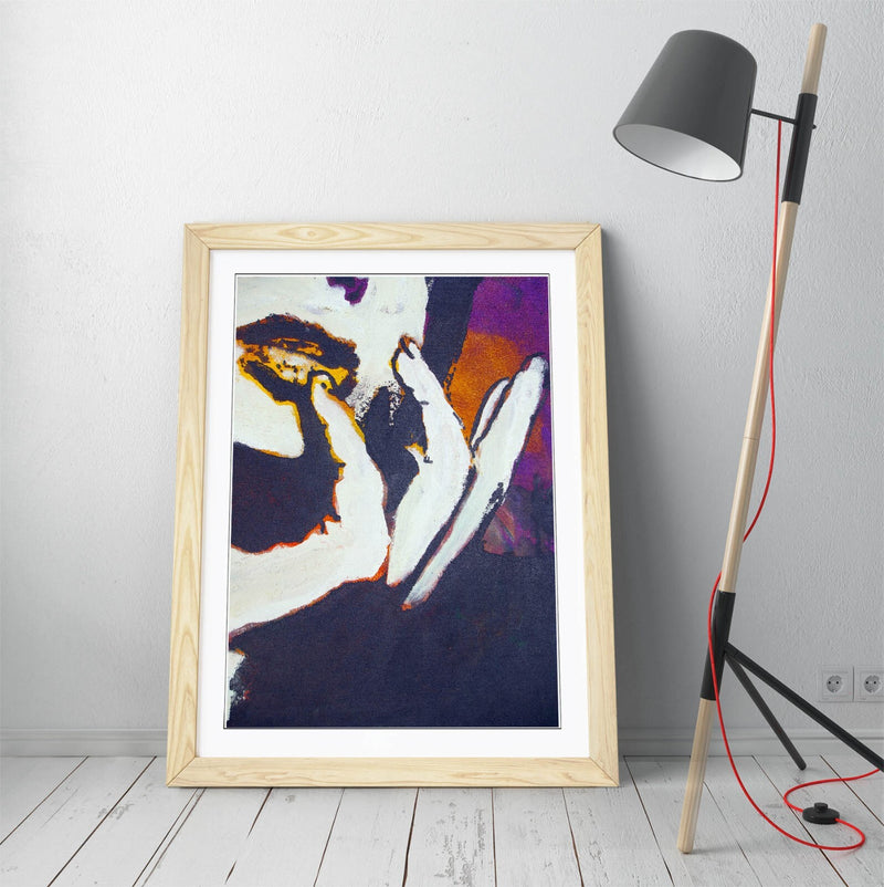 Framed Wall Art - Womens Lips Abstract Graffiti Style Poster Print 4 Sizes
