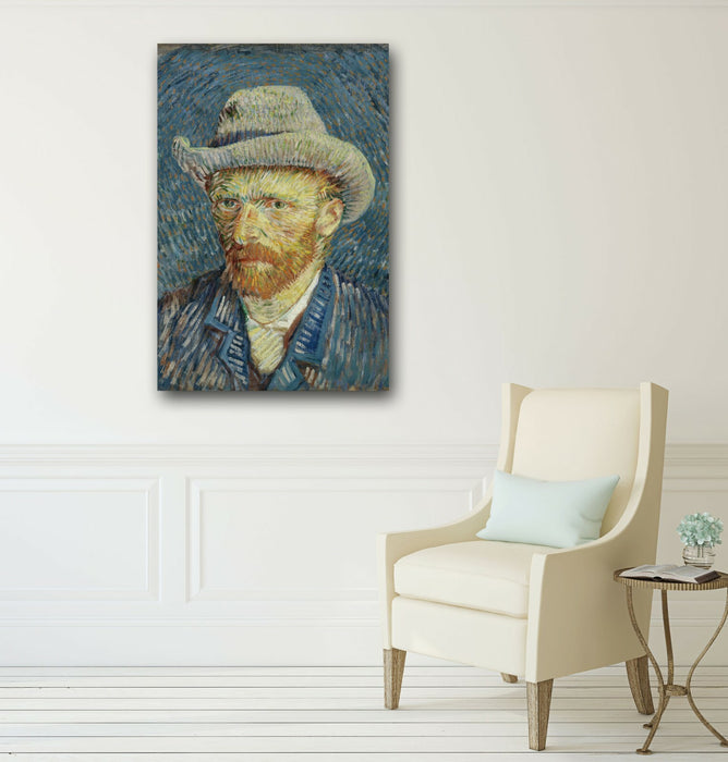 Van Gogh Self Portrait Gray Hat CANVAS WALL ART PAINTING PRINT ARTWORK CLASSIC