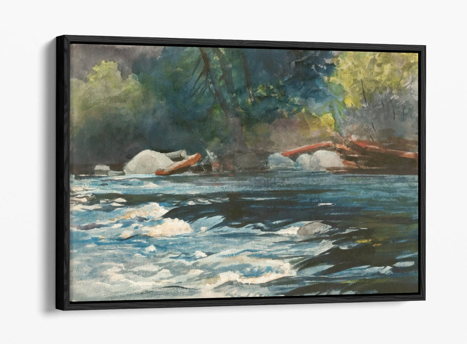 Canvas Wall Art - Winslow Homer The Rapids Hudson River Float Effect Print