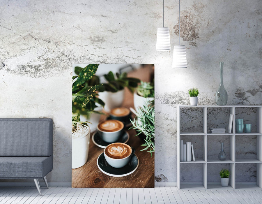 Coffee Latte Wall Art – Handmade Canvas Print | Cafe Home Decor, Ready to Hang