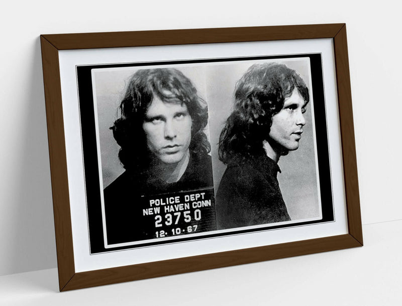 Jim Morrison Poster - Framed Wall Art | Black and White Print with MDF Wood Frame