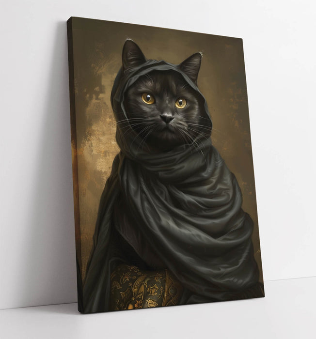 Black Cat Canvas Art - Cool Cat Artwork on Premium Canvas Wall Art