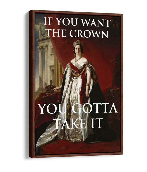 "IF YOU WANT THE CROWN" MOTIVATIONAL QUOTE SLOGAN -FLOAT EFFECT CANVAS ART PRINT