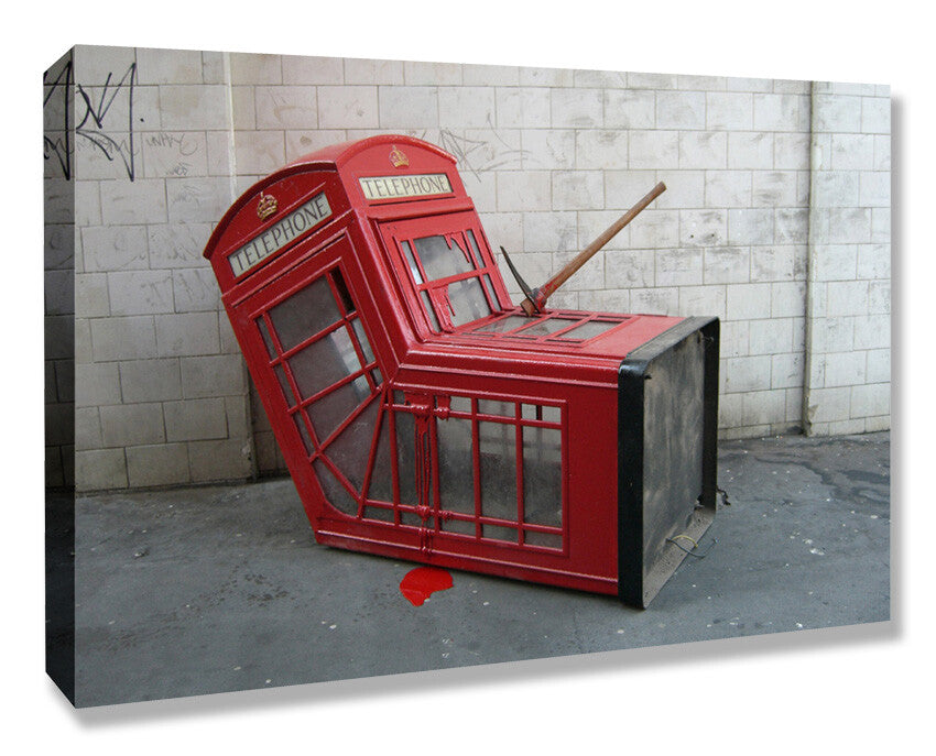 BANKSY CANVAS STREET WALL ART PRINT ARTWORK - DEATH OF A PHONE BOX
