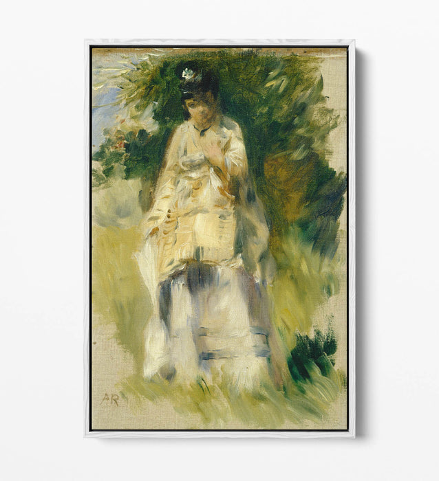Float Effect Canvas Art – Renoir Woman Standing by Tree | Ready to Hang Premium Print