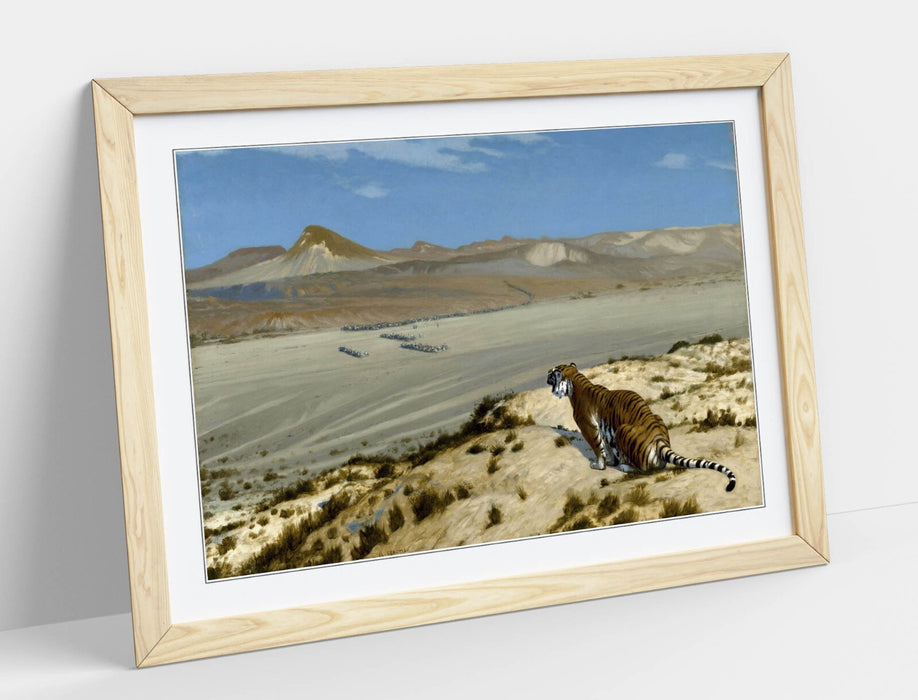Framed Wall Art - Jean-Leon Gerome Tiger Painting | Handmade UK Frame, Matte Finish Poster