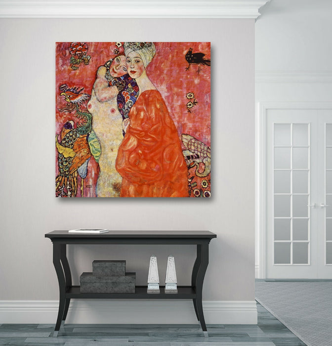 Gustav Klimt Girlfriends or Two Woman CANVAS WALL ART PICTURE PRINT PAINTING