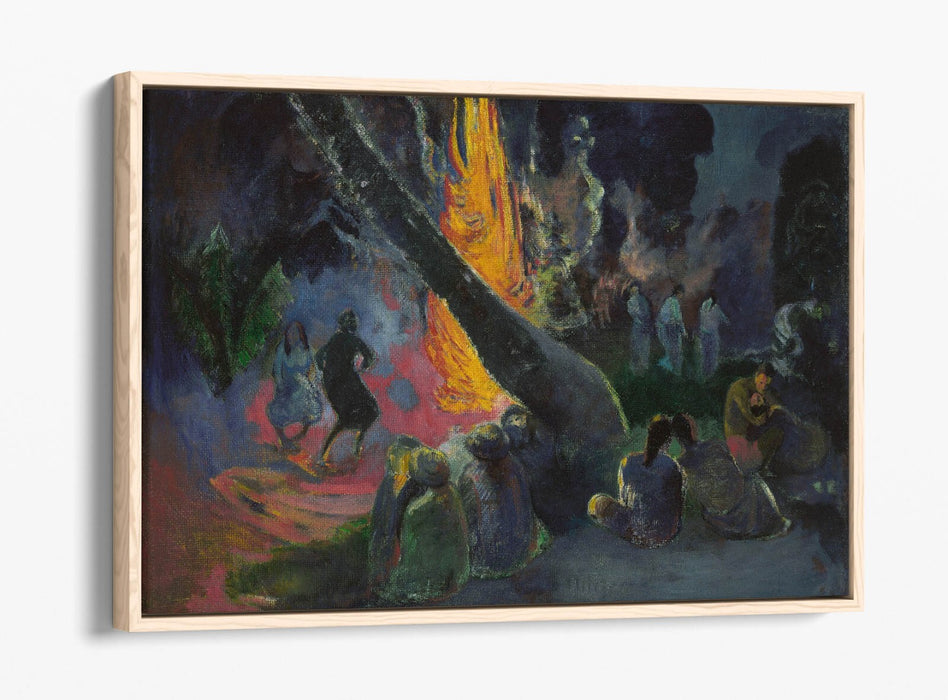 PAUL GAUGUIN, THE FIRE DANCE -FLOAT EFFECT CANVAS ART PIC PRINT