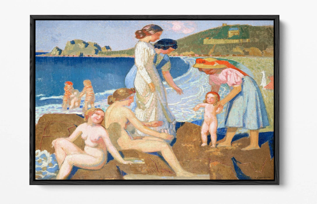 MAURICE DENIS, BATHERS IN PERROS -FLOAT EFFECT CANVAS WALL ART PRINT