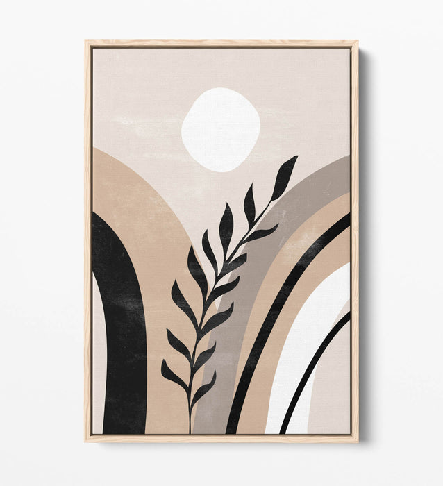 Boho Canvas Wall Art - Abstract Home Art Minimalist Bedroom Decor | Float Effect Canvas