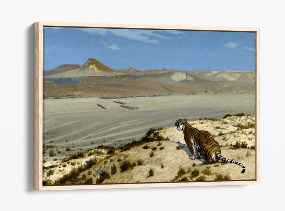 JEAN-LEON GEROME, TIGER ON THE WATCH -FLOAT EFFECT CANVAS WALL ART PRINT