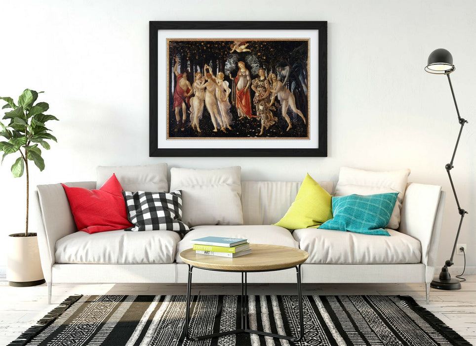 Framed Wall Art – Sandro Botticelli Primavera Print | Handmade UK Wood Grain Frame
