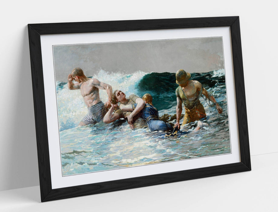 Framed Wall Art - Winslow Homer Undertow Poster Print on Matte Paper, Ready to Hang