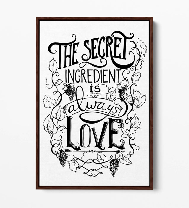 Canvas Wall Art – Love Quote Illustration | Float Effect, 30mm Deep Frame, Handmade UK