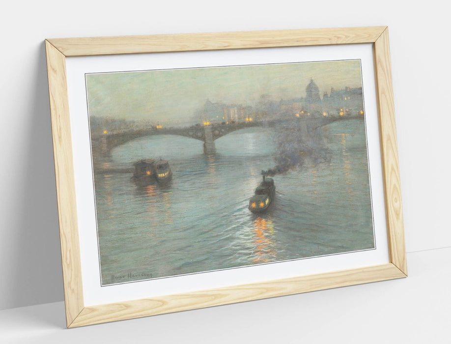 Framed Wall Art - L. Birge Harrison Evening On The Seine Poster Print UK Made