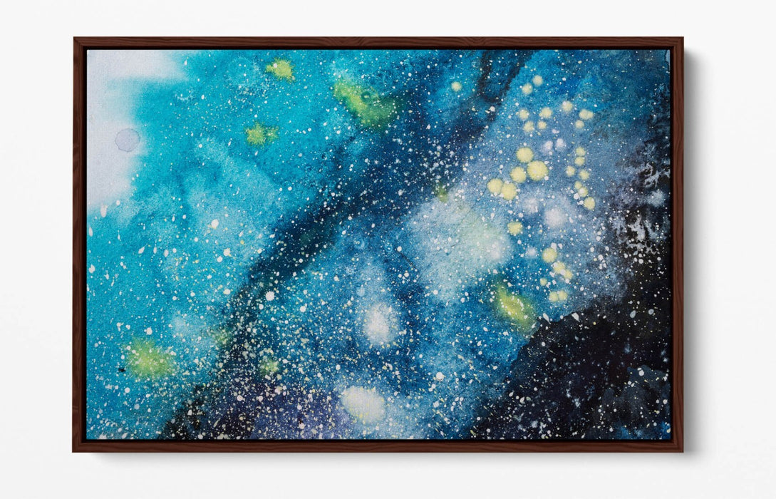 Blue Canvas Wall Art - Abstract Canvas Print With Float Effect Frame, Vibrant Artwork