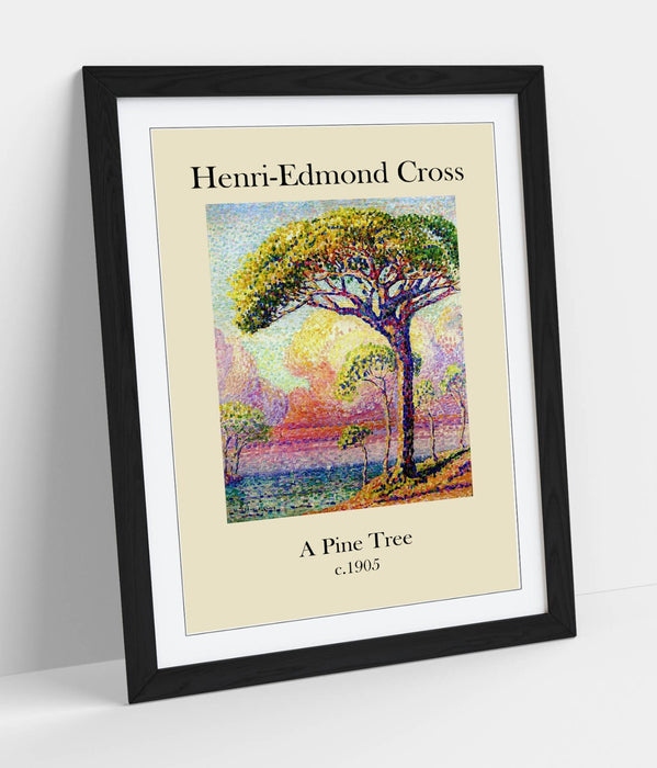 Framed Wall Art – Pine Tree Poster Print | Handmade Wall Decor with Faux Wood Frame