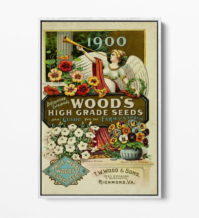 QUIRKY VINTAGE SEED ADVERTISEMENT ART POSTER -FLOAT EFFECT CANVAS WALL ART PRINT