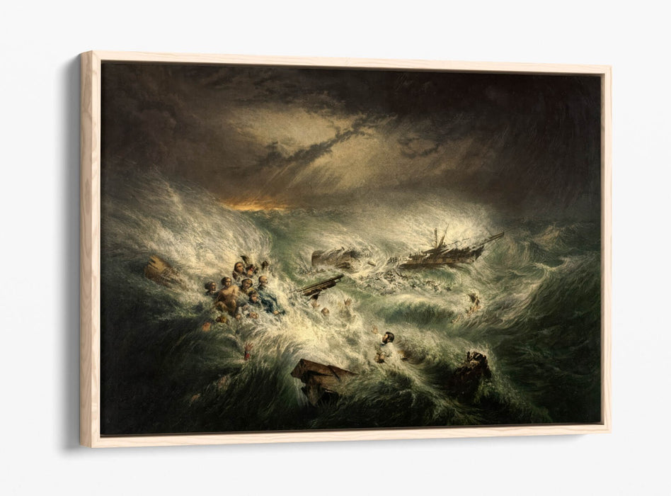 GEORGE BAXTER, THE WRECK OF THE RELIANCE -FLOAT EFFECT CANVAS WALL ART PRINT