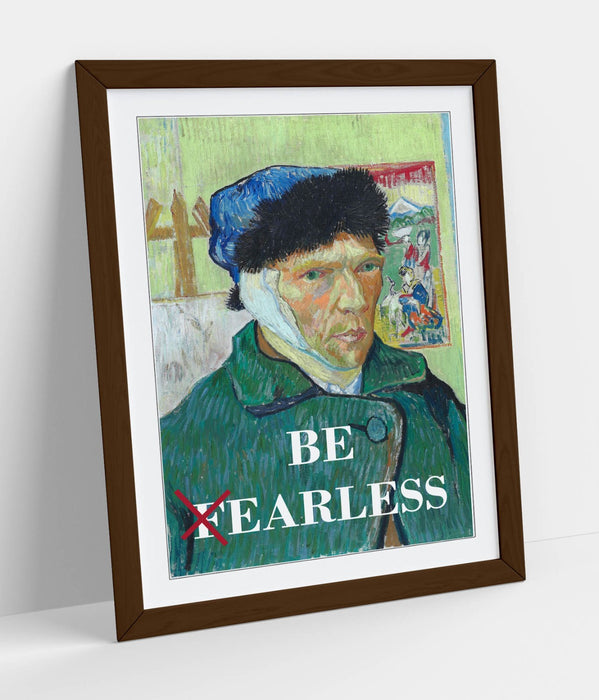 Van Gogh Wall Art – Framed Art Print With Funny 'Be Earless' Quote, Ready To Hang