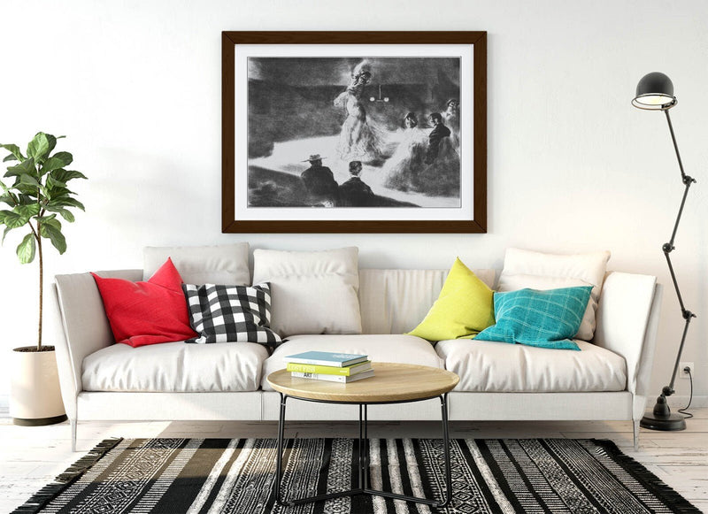 Framed Wall Art - Spanish Dancer Poster Handmade Print With Woodgrain Frame