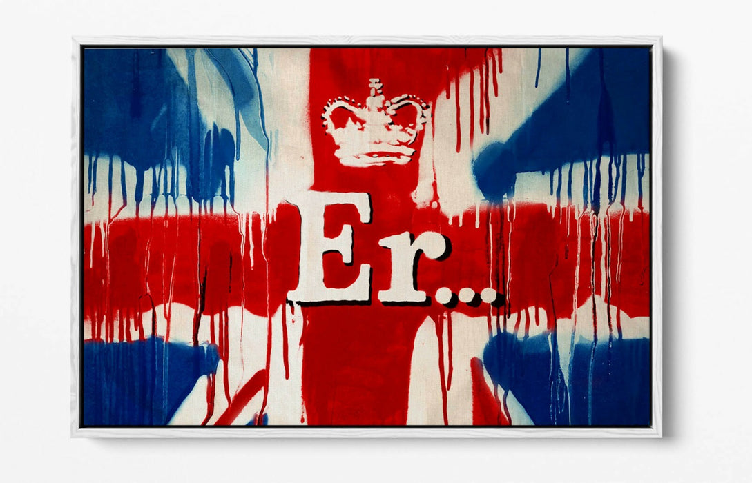 BANKSY JUBILEE ER SORRY -FLOAT EFFECT CANVAS WALL ART PIC PRINT