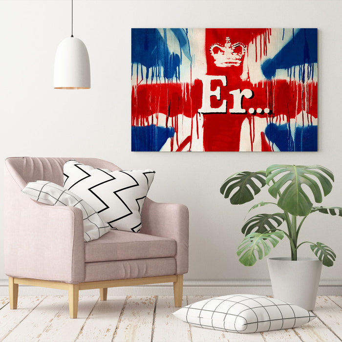 BANKSY  ER SORRY STREET ARTWORK CANVAS GRAFFITI WALL ART 30MM DEEP FRAMED PRINT