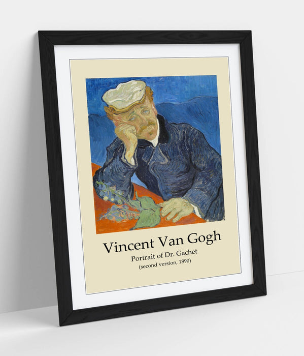 Framed Wall Art – Vincent Van Gogh Print Portrait Of Dr Gachet With Faux Wood Frame