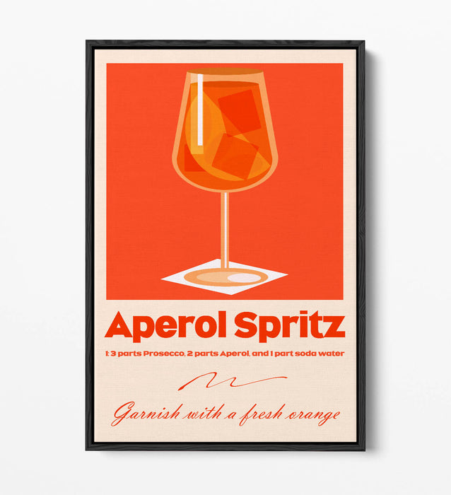 Aperol Spritz Canvas - Vibrant Cocktail Wall Art With Float Effect Print