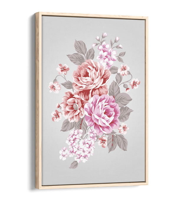 PINK RED PASTEL ROSES HOME BEDROOM DECOR FLOAT EFFECT CANVAS WALL ART PRINT