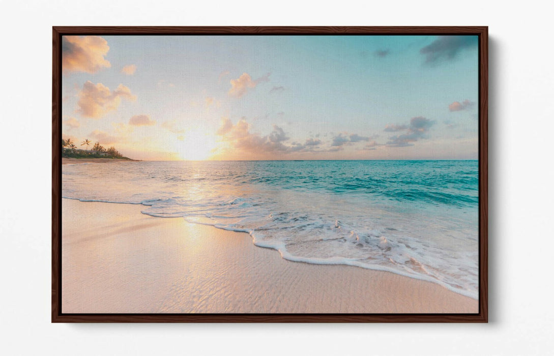 Canvas Wall Art - Hawaii Beach Peaceful Float Effect | Premium MDF Frame, Ready To Hang