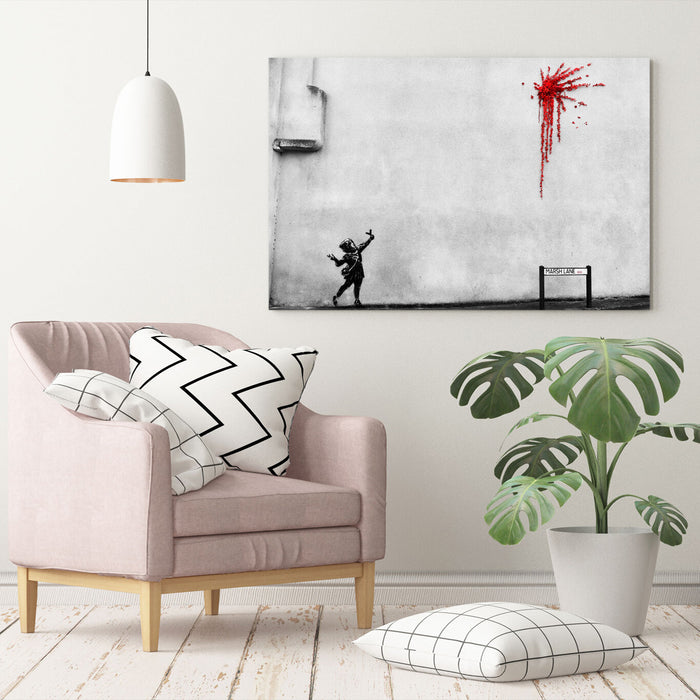 BANKSY VALENTINE LOVE GRAFFITI CANVAS WALL ART PRINT ARTWORK  - XL OPTIONS