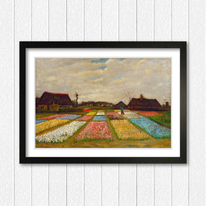 Van Gogh Wall Art – Framed Field of Bulbs Print | Dutch Flower Art Poster